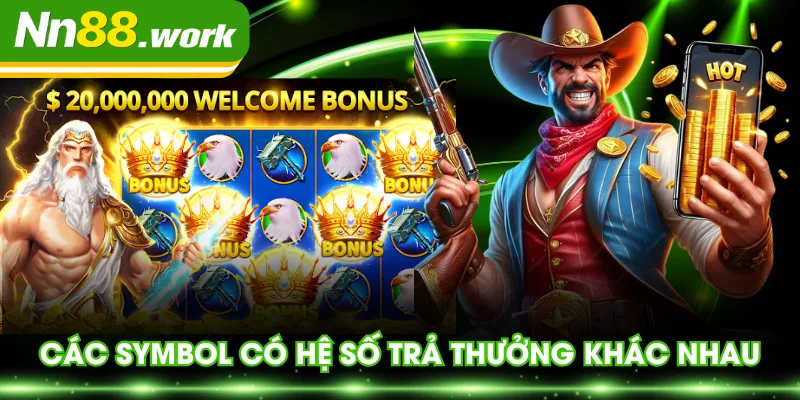 Các symbol có hệ số trả thưởng khác nhau